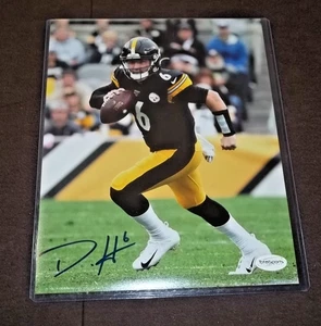 Foto firmada 8 x 10 de los Pittsburgh Steelers Devlin DUCK Hodges con certificado de autenticidad - Imagen 1 de 2