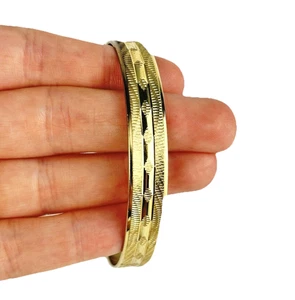 Brazalete Brazalete Vintage Años 60 - 70 Japonés Relleno de Oro Diseño Texturizado Pesado - Imagen 1 de 9