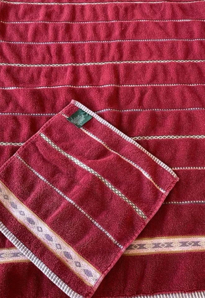 RALPH LAUREN SOUTHWEST RED /LAVENDER/PINK 2PC HAND TOWEL & WASHCLOTH SET - Image 1 of 3