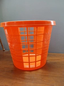 Cesta de lavandería redonda vintage Loma 305 naranja con flores - Imagen 1 de 4