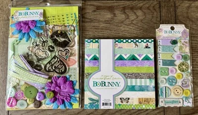 Lote de colección Bo Bunny *JARDÍN ENCANTADO*: 6x6 almohadilla de papel, efímera y botones Foto 1 de 4