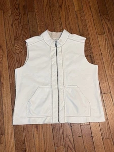 Womens J.Jill White Suede Sherpa Boho Casual Luxury Vest Size Medium NWOT - Picture 1 of 9