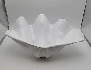 Weiße Muschelschale Schwerlast Kunststoff Buffet Party Schüssel Schale 11" x 7" x 41/2" - Bild 1 von 7
