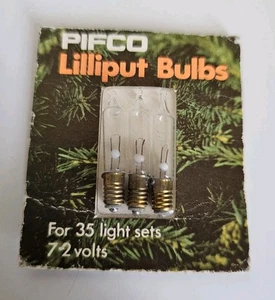 3x Vintage PIFCO Lilliput 7.2V Color Renewal Screw Xmas Tree Lights/Bulbs - Picture 1 of 2