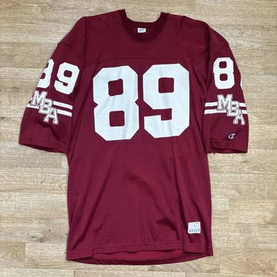 Camiseta de fútbol en blanco grande Montgomery Bell Academy Champion 89 vintage de los 80 Foto 1 de 4