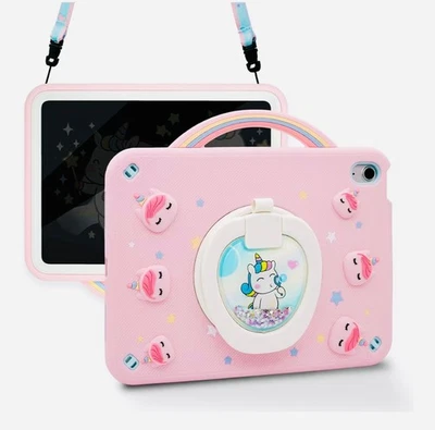 Kids Pink Rainbow Case Cover For 2025 iPad A16 11th Gen 11"; 2022 10th Gen 10.9" - Image 1 of 4