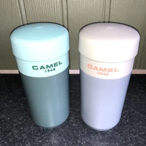 Pair Colourful Rare CAMEL CUPPA 28 Vacuum Flask - Made in HONG KONG - Picture 1 of 8