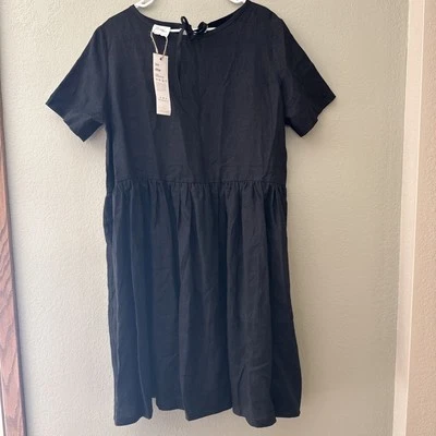 New Linen Handmade Studio Dress Large Womens Black Linen - Image 1 of 4