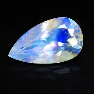 1.84 Ct Pear Alluring Top Grade (11 x 6 mm) Natural Faceted Rainbow Moonstone - Picture 1 of 7