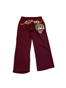 Ed Hardy Retro Tiger Burgundy Trainingshose Large - Bild 1 von 6