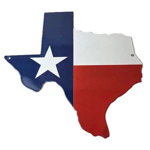 Vintage Texas Flag Sign - USA Gas Service Station Pump Plate Porcelain Sign - Picture 1 of 14