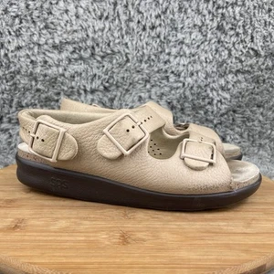SAS Sandals Womens 8 M Relaxed Heel Strap Beige Tan Leather Casual Comfort USA - Picture 1 of 9
