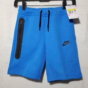 Nike Shorts Youth Small Tech Fleece Drawstring Zip Pocket FD3289-435 New - Foto 1 di 11