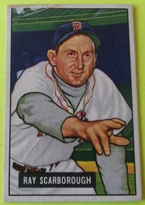Tarjeta de béisbol 1951 Bowman #39 Ray Scarborough (Medias Rojas de Boston) - Imagen 1 de 4