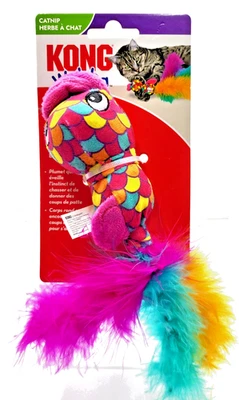 KONG Wubba Finz Fish Pink Toss & Bat a Bout Catnip Cat Toy 9" - Image 1 of 4