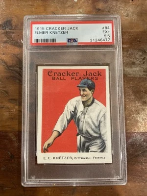 1915 Cracker Jack #84 Elmer E. Knetzer -PSA 5.5 - Pirates POP 2 Undergraded - Image 1 of 2