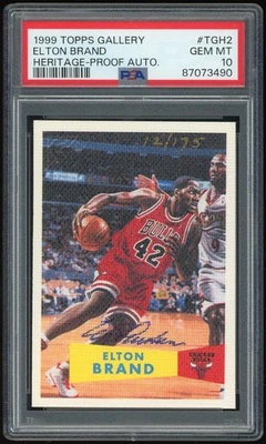 1999/00 Topps Gallery Heritage Auto Elton Brand #/175 PSA 10 pop 1 only 1 graded - Image 1 of 2