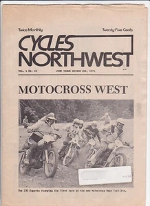 Periódico de colección Cycles Northwest junio 1974 - WA Motocross carreras de motocicletas - Imagen 1 de 2