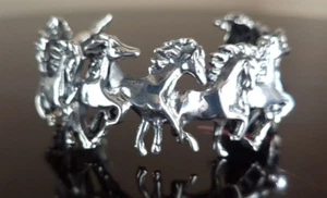 Brazalete Erick's plata esterlina caballos salvajes Taxco.925 - Imagen 1 de 11