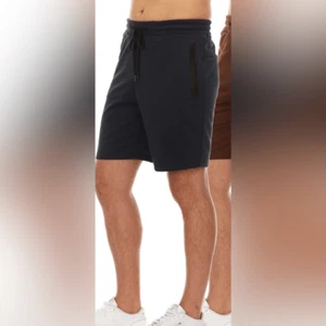 NWT Pure Champ Men’s NAVY French Terry Casual Gym Shorts w/Zip Pockets - Size M - Picture 1 of 9