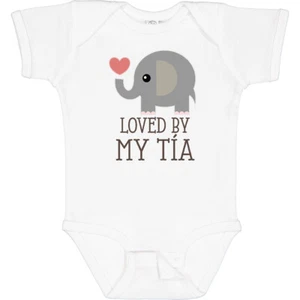 Inktastic Tia Loves Me Baby Elephant Baby Bodysuit Aunt From Present New Infant - Picture 1 of 21