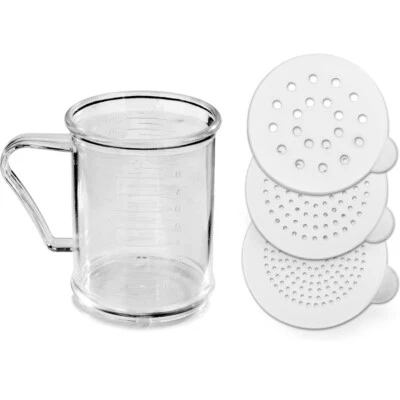 Coctelera de plástico con 3 tapas a presión, condimento azúcar especias pimienta agitador, 10 OZ Foto 1 de 4