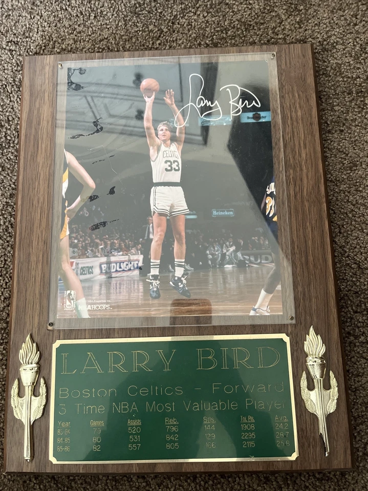 larry bird mvp autographed picture plaque - Image 1 of 4