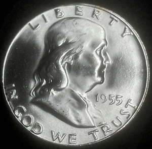 Uncirculated Gem 1955 Bugs Bunny Philadelphia Mint Silver Franklin Half Dollar - Picture 1 of 3