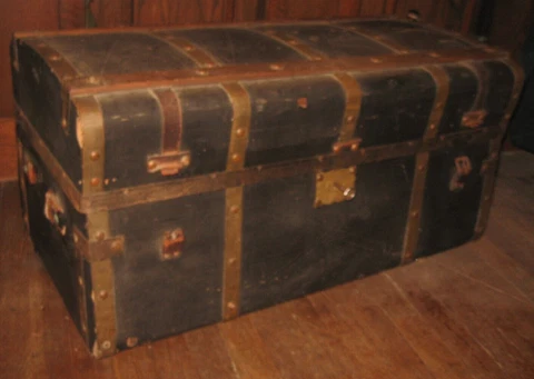 1800s JENNY LIND TRUNK STAGECOACH CHEST TRUNK DOCUMENT BOX CIVIL WAR ERA BRASS Cover