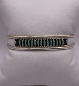 Vintage Zuni Navajo Nadelspitze Türkis Armreif Armband (9,6 g) - Bild 1 von 6