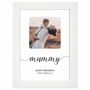 Personalised mummy mum birthday frame photo print message A5 white gift art 8x6 - Picture 1 of 10