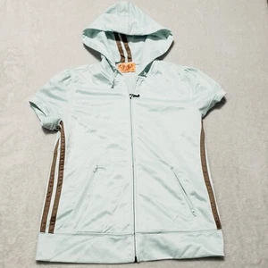 Sudadera con Capucha Juicy Couture De Colección Cremallera Mangas Cortas Talla Pequeña Verde Menta Y2K - Imagen 1 de 6