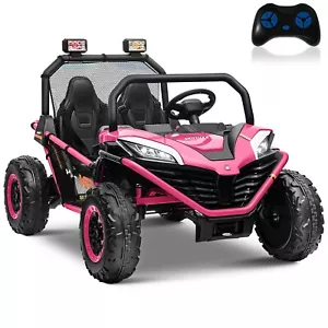 ZEOPHOL 24V Kids Ride On Car UTV 2-Seats Truck 300W Remote Control EVA Tire Pink - Picture 1 of 12