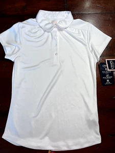 Girls White Blouse Peter Pan Collar Short Sleeve CHAPS SZ 12/14 Short Sleeves - Picture 1 of 6