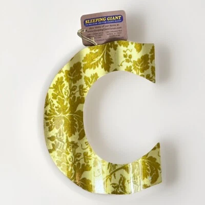 10" Letters for Wall Decor, Embossed Metal “C” w/ Floral Design by Lori Seibert - Image 1 of 4