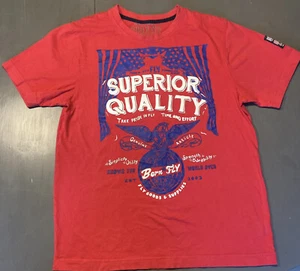 Camiseta BORN FLY-Roja Gráfica-Talla Mediana-Excelente Estado - Imagen 1 de 6