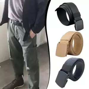 Nylon Belt Men Elastic Nylon Tactical Belts For Jeans NEW P2 Pants St HOT - Picture 1 of 17