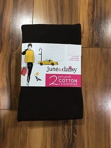 Nuevo con etiquetas Leggings para mujer 2 de junio y margarita algodón talla pequeña negro/espresso #541G - Imagen 1 de 2