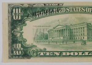1950 $10 Federal Reserve Currency Banknote **Reverse Printing Error** - Picture 1 of 3