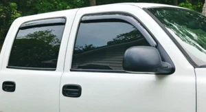AVS 3M In-Channel Mount Smoke Rain Guards for 99-06 Chevy Silverado Crew Cab NBS - Picture 1 of 4