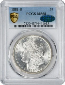 1881-S Morgan Silver Dollar MS68 PCGS (CAC) - Picture 1 of 4