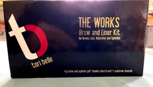 Tori Belle The Works Brow and Liner Kit Eyeliner Gel Stencils Double Sided Brush - Picture 1 of 2