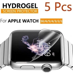 5 Pcs Watch Screen Protector Film Hydrogel For Apple Clear iWatch series 4 7 6 5 - Picture 1 of 14