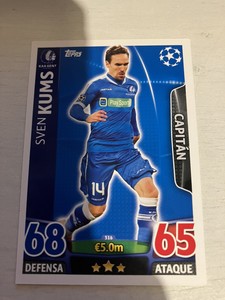CHAMPIONS LEAGUE MATCH ATTAX 2015 - 16   SVEN KUMS  KAA GENT   CAPTAIN