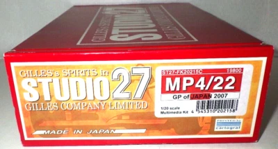 STUDIO27 1/20 MP4/22 GP of Japan 2007 Multimedia Kit FK20215C dal Giappone Raro - Immagine 1 di 4