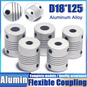 D18*L25 Flexible Shaft Coupling Rigid CNC Motor Coupler 3D Printer 3/4/5/6/7/8mm - Picture 1 of 15
