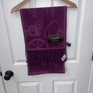 Coach Women's US OS Signature Oversized Muffler Purple - Picture 1 of 9
