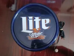 Vintage Miller Lite 19 Zoll rund beleuchtet Bewegung Wand Bar Schild ~ spektakulärer Look! - Bild 1 von 5