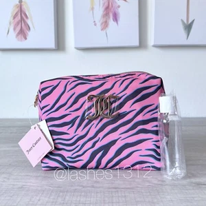 JUICY COUTURE Cosmetic Toiletry Makeup Bag - Hot Pink Zebra - Picture 1 of 7