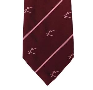 Burgundy tie Initial K corporate logo Unidentified company club Vintage 1980s - Picture 1 of 4